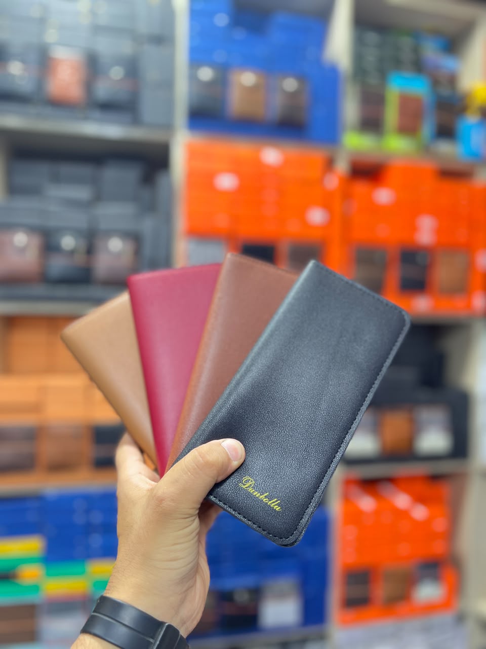 Men's Premium Long Bifold Wallet with Multiple Card Slots & ID Window – Black
