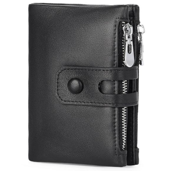 Men's RFID Blocking PU Leather Wallet with Zipper Coin Pocket & Multiple Card Slots
