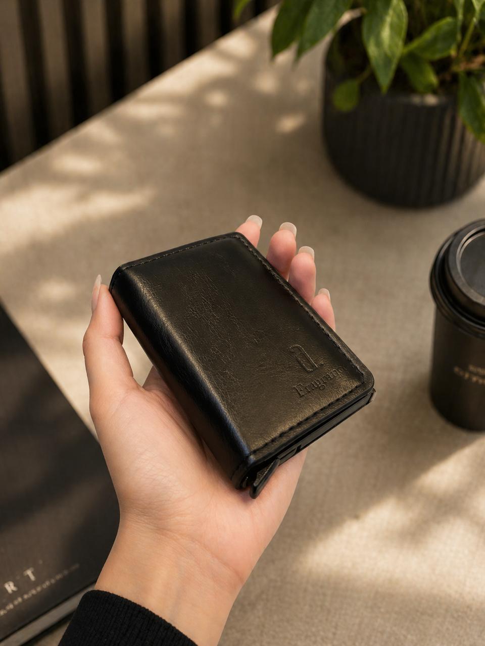 Elegant Black Wallet for Men with Slim RFID Card Holder