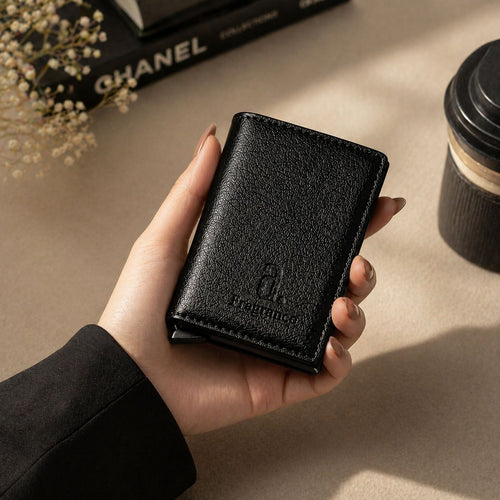 Elegant Black Wallet for Men with Slim RFID Card Holder