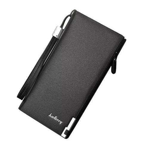 Baellerry Business Men's Wallets Solid PU Leather Long Portable Cash Purses Casual Standard Male Clutch Bag