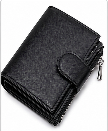 Men's RFID Blocking PU Leather Wallet with Zipper Coin Pocket & Multiple Card Slots